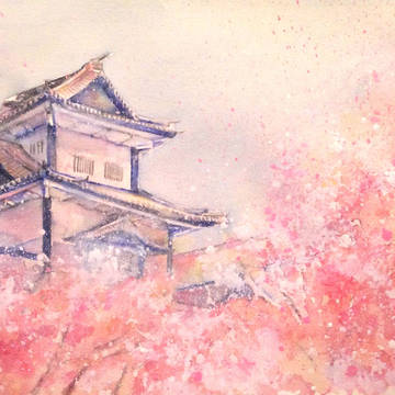 桜と金沢城