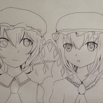 アナログ レミリア フラン描いてみた
