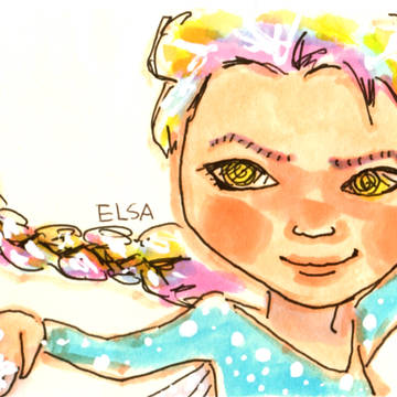 アナ雪のエルサ描いてみました