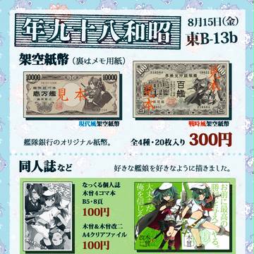 【夏コミ】1日目:東B-13b「年九十八和昭」【艦これ】