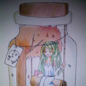 【手繪】森林的玻璃瓶（森林のガラスの瓶）