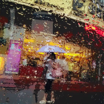 雨中女の子