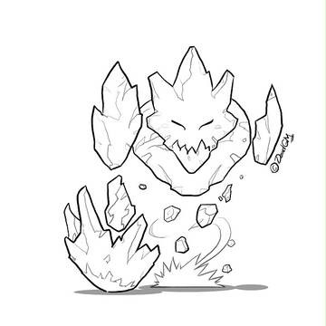 Rock Golem 1 Front [Lines]