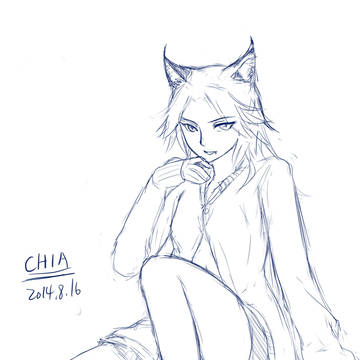 猞猁拟人随笔画
