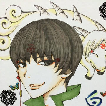 白澤様＆モフモフ色紙【自家通販】