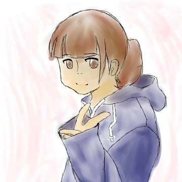 ピースしてる女性