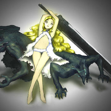 Statue & girl/C86