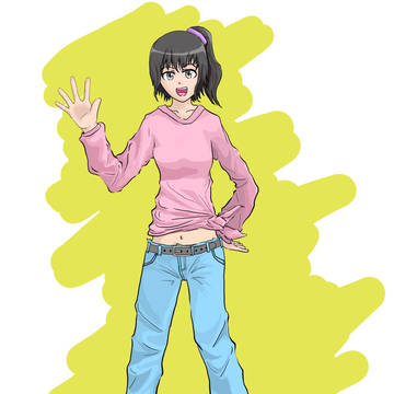 妄想で女の子を描いてみた