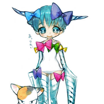 女の子と猫