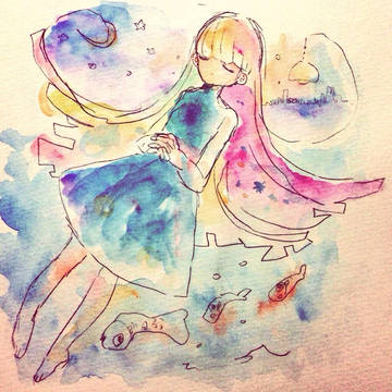 夢女の子さかな夜