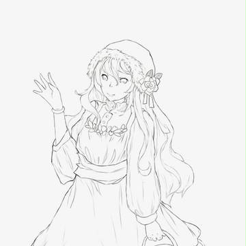 采蘑菇的小姑娘
