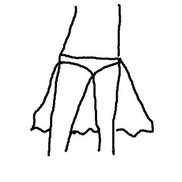 ひらひらが付いたパンツ