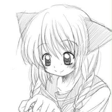 猫耳\セーラー三つ編み。最強。