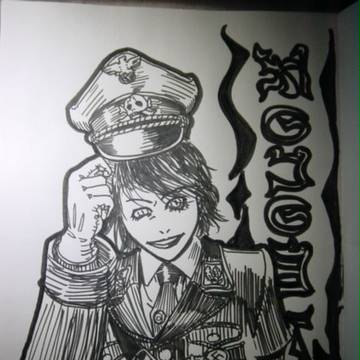 知人の彼女の特徴を聞いて想像で描いた