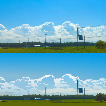 ベクターラインでの風景画のテスト