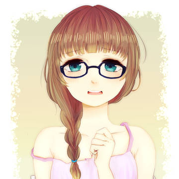 眼鏡とみつあみ