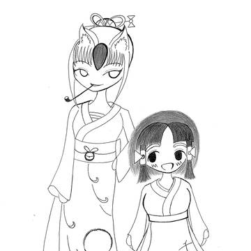 河童と狐