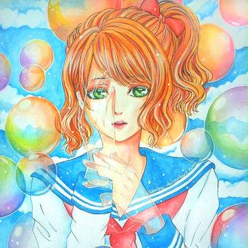 the girl with bubbles