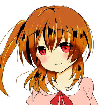 茶髪サイドテール