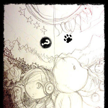 下描き  月と太陽