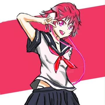 気分で赤髪少女をかいてみた
