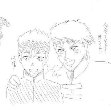【落書き】露伴先生と康一くん