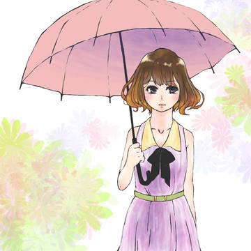 傘と女の子。