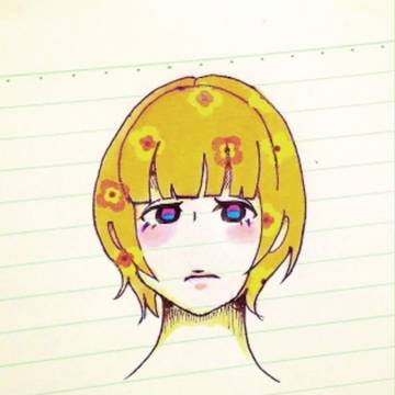 お花の髪の女の子