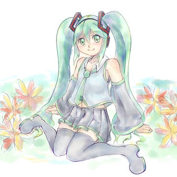 初音ミク　水彩