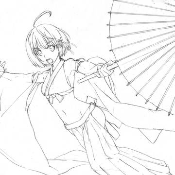 番傘少女の習作