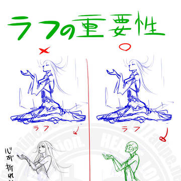 お絵かき講座 スピードアップの方法、追加資料「ラフが本当に大事」