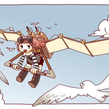 飛行少女と鳥
