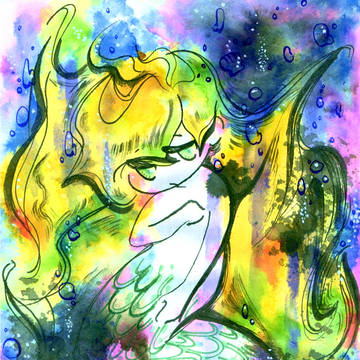 水彩少女(魚)