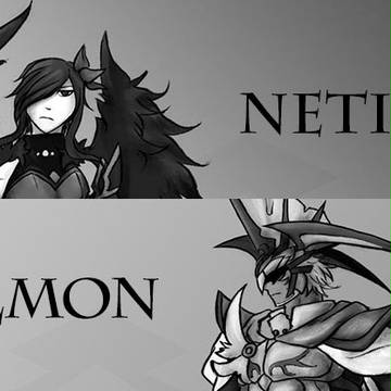 【白黒世界】ネティカ、ベルモン立ち絵