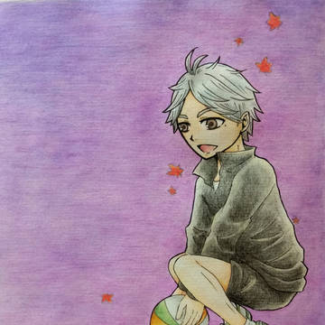 紅葉とバレーボールと菅原さん