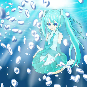 初めて初音ミクかいてみました！