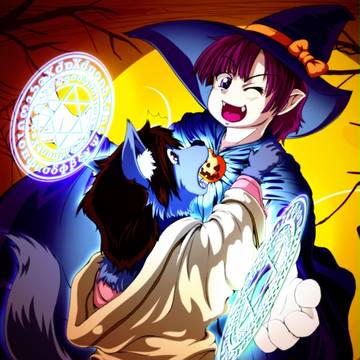 TF絵練習:ハロウィン向けイラスト(オリジナル_カラー)