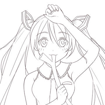 ミクちゃん 線画