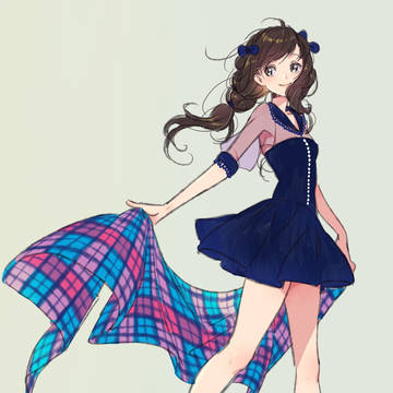 紺色セーラーワンピ