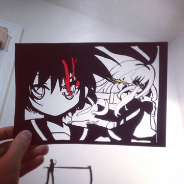 【咲-Saki-】咲と衣切ってみた【切り絵】