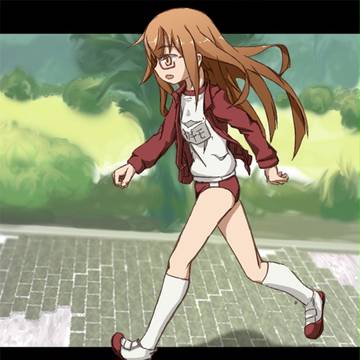 走る望月（体操服+ジャージ上装備）だもちー！