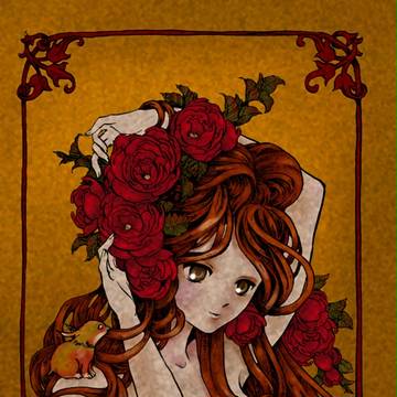 【樹娘】　薔薇を副えて