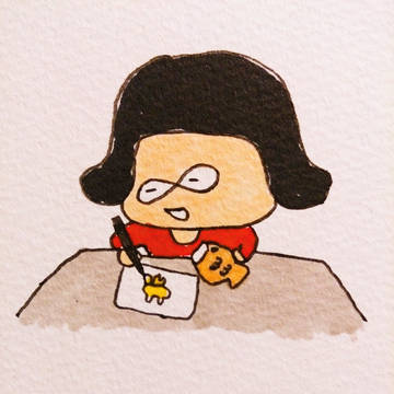 たい焼きアイスをたべながら絵を描く