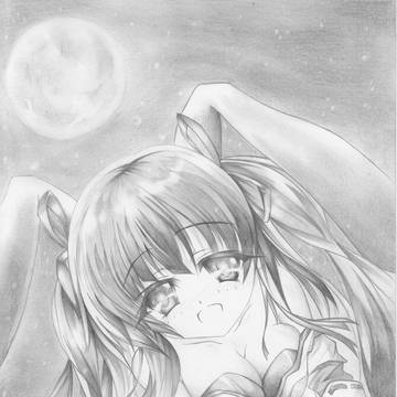 巫女と満月