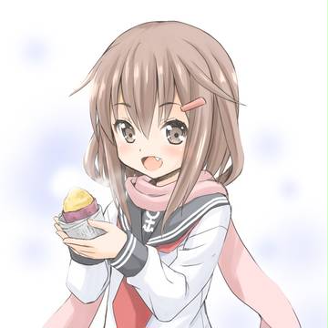 楽書き　雷ちゃん　焼き芋ほくほく♪