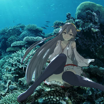 榛名 in Real Ocean