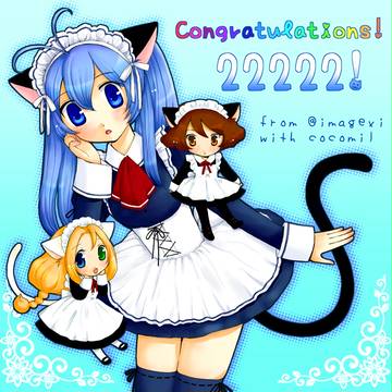 ねこみみメイドコス22222おめでとうイラスト