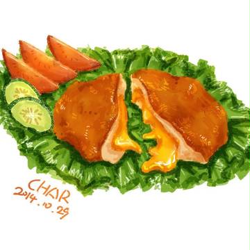 チキンカツ+チーズあん超好き！