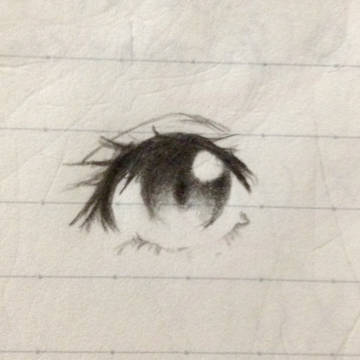 シャーペンでおめめ