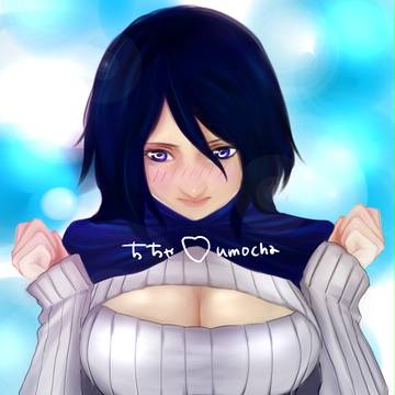 胸開きタートルネック